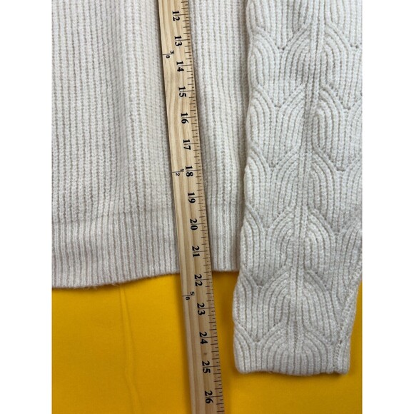 Elodie Sweater Pointelle Sleeve Ivory Womens XL Knit Pullover Crew Neck NWT - Picture 4 of 8